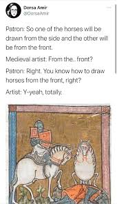 Horse From The Front No Problem Horse Drawings Horse Meme Medieval Drawings