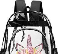 Amazon.com | Ecautly Personalized Unicorn Clear Backpack for ...