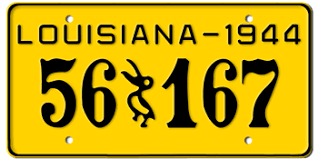 Check spelling or type a new query. 1944 Louisiana State License Plate Embossed With Your Custom Number Custom Personalized Vanity Auto Plates Licenseplates Tv