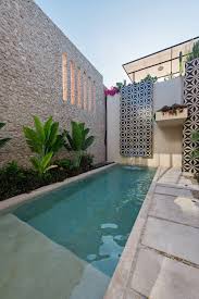 Unique Stone And Mosaic Work Wows In This Modern Home Design Small Pool Design Pool Landscape Design Backyard Pool Designs