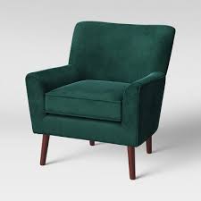 Englund Chair And Ottoman Dark Green Velvet Project 62 In 2020 Chair And Ottoman White Dining Chairs Green Accent Chair