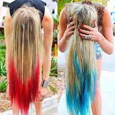 Tissue Paper Hair Dye In 2020 Dip Dye Hair Colored Hair Tips Dyed Blonde Hair