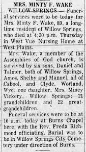 Minty Foster Wake (1879-1968)