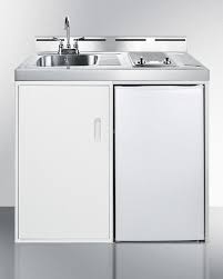 < image 1 of 8 >. Summit C39elglass 39 All In One Kitchenette With 2 Element Smooth Top Cooktop Refrigerator Freezer Stainless Steel Sink And S