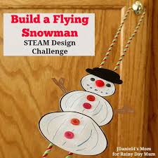 This challenge gives users the chance to try drawing shapes themselves for the first time. Flying Snowman Steam Challenge Activity For Kids