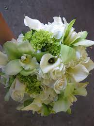 Cymbidium Orchids Green Hydrangea Green Orchid Ivory Rose Mini Calla Lily Orchid W Flower Bouquet Wedding Green Wedding Bouquet Hydrangea Bouquet Wedding