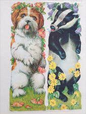 Grosse Glanzbilder Im A4 Format Mlp1517 Hund Und Dachs Made In England Originale Aus Den 80er Jahren Bokmarken