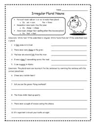 Choose the correct form of the plural for the noun. Irregular Nouns Worksheets Skill Practice Irregular Plural Nouns Activities