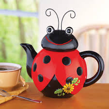 loveable ladybug ceramic kitchen teapot