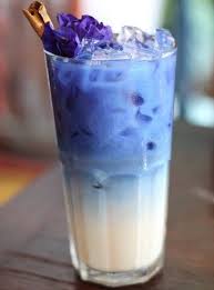 Blue Almond Milk Latte Butterfly Pea Flower Tea Almond Milk Latte Tea Latte