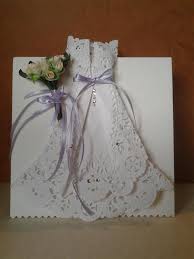 I Made This Origami Wedding Dress After I Saw How Other Card Makers Made Some Cards Handmade Bridal Card Wedding Day Cards