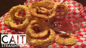 Crispy Onion Rings Recipe Baked In The Oven Cait Straight Up Youtube