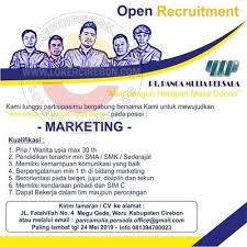 Above all these, our friendly staffs will serve you whole heartedly to make sure your stay is. Lowongan Kerja Pt Panca Mulia Persada Cirebon Pendidikan Komunikasi Marketing