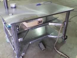 Steel table base, trestle farmhouse metal legs, white $369.00. Complete Diy Welding Table And Cart Ideas 50 Designs