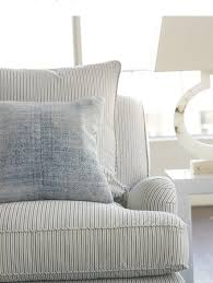 Miramar Chair Serena And Lily Ticking Fabric Cosy Chair Furniture Living Room Chairs Upholstered Chairs