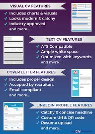 visual cv with text resume, cover
