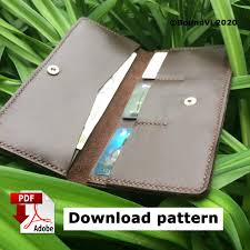 Pdf Long Wallet Leather Leather Pattern Template Wallet Etsy In 2020 Leather Patterns Templates Wallet Pattern Long Wallet Pattern