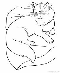 Izarnazar gambar kucing untuk mewarnai anak tk. Cat Coloring Pages Animal Printable Sheets Persian Cat Is Sleeping 2021 0886 Coloring4free Coloring4free Com