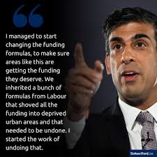 Footage has emerged of Rishi Sunak saying he diverted public money from  "deprived urban areas". The New Statesman obtained footage of Sunak telling  an audience in Tunbridge Wells, Kent, he wanted to