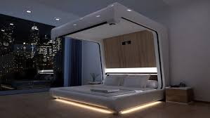 A high tech interior is a style that is close to minimalism and it often utilizes monochrome color schemes which can be combined with plain and solid colours: Hausratversicherungkosten Contemporary And High Tech Bedroom Furniture In Collection 4474