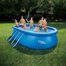 An above ground oval pool closely resembles an oval inground pool but at a lower cost. Summer Waves 15 Ft Quick Set Oval Above Ground Swimming Pool Walmart Com Walmart Com