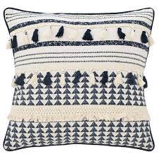 Navy blue textured basketweave throw. Safaviehsafavieh Enya 16 X 16 Throw Pillow In Navy And Cream Dailymail