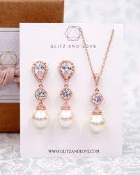 Average customer rating 4.9 out of 5 stars. Rose Gold Pearl Jewelry Bridal Necklace Bridesmaid Gifts Wedding Glitz And Love