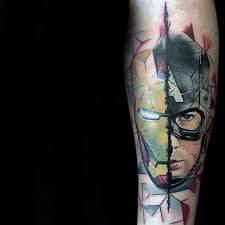 60 Marvel Tattoos Fur Manner Superheld Comic Design Ideen Marvel Tatowierungen Marvel Tattoos Captain America Tattoo