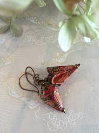 victorian style origami drop earrings