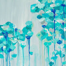 Abstract Painting Gray Aqua Cerulean Blue Designer Painting Bright Colors Art Canvas 20 X 20 Abstract Painting Bright Colors Art Painting