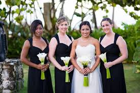 Black And White Wedding Bridal Party Ultra Elegant Beach Wedding Black Bridesmaid Dresses Bridesmaid Dresses Black White Wedding