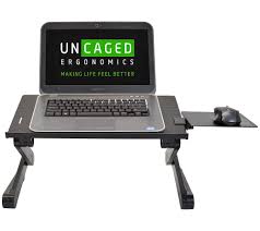 The aluminum panel keeps laptops cool and the removable mouse pad quickly connects to the right or left. Uncaged Ergonomics Workez Best Laptop Stand Andlap Desk Qvc Com