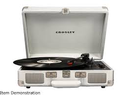 It enables you to play all your favorite vinyl records and albums at 33.3, 45 or 78 rpm. Crosley Cruiser Deluxe Portable Bluetooth Turntable White Sand Cr8005d Ws Newegg Com