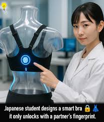 👗🔒 In Japan, a student has pushed wearable tech into daring new territory: a smart bra that only unlocks with a partner's fingerprint. Instead of traditional hooks, this bold design uses biometric