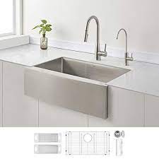 Selecting a hammered finish for your farm style sink is an excellent option, as this adds a very unique visual aspect to the kitchen space, especially with a farmhouse sink. Best Stainless Steel Farmhouse Sinks For 2021