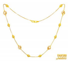 22k gold holy red tulsi mala us$ 958: Gold Fancy Chains Collection 22k Gold Fancy Chains In 2 Tones Multi Tones Rhodium Plated White Gold And More