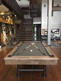 7 Or 8 Industrial Pool Table Weathered Gray Pool Etsy Pool Table Billiards Dining Table Pool Table Room