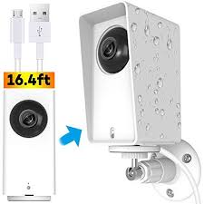 Wyze Cam Pan Protective Case With Wall Mount And 16 4ft Usb Power Extension Cable Weather Proof Adjustable For In Protective Cases Works With Alexa Home Camera