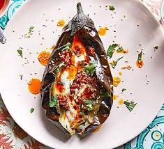 Roast Aubergines With Yogurt Harissa Recipe Bbc Good Food Recipes Food Recipes