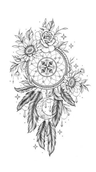 Tattoo commission 🌙 Nikki wanted a dreamcatcher but night sky inspired  🌖🌗🌘🌑🌒🌓🌔 DM me if you have a tattoo idea that you’d like to bring to  life☺️, (This design is not available, please don’t copy, ...