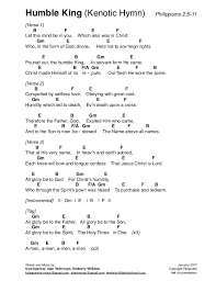 humble king kenotic hymn chord chart