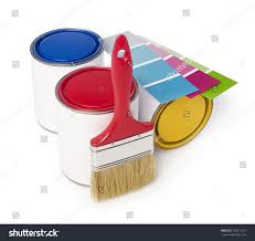 Paint Cans Paint Brush Color Chart Stock Photo Edit Now