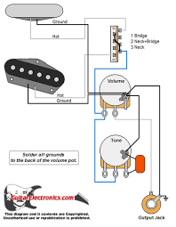 In the guitar cavity, unsolder the 2 bridge pickup leads; Tele Style Guitar Wiring Diagram