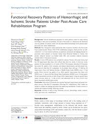 Therefore, prior to implement a prospective payment system, an appropriate subacute/post acute care system should be established and developed to ensure the quality of. Pdf Functional Recovery Patterns Of Hemorrhagic And Ischemic Stroke Patients Under Post Acute Care Rehabilitation Program