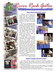 A newsletter for the students, families and friends of River Rock