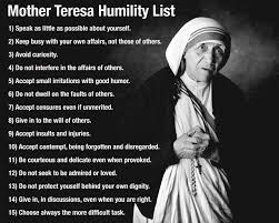 Mother Teresa Humility List Mother Teresa Humility Mother Teresa Humility List Mother Theresa Quotes