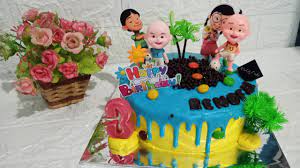 Cake ultah upin dan ipin diameter cake 20cm. Kue Ulang Tahun Upin Ipin Cake Topper Youtube