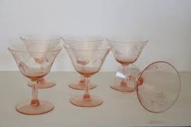 Vintage crystal etched wheat pattern stemware 6.75 tall 3.75 mouth opening. Vintage Crystal Stemware Bar Glasses
