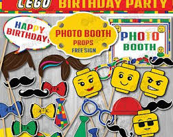 50th Birthday Photo Booth Props Free Printable Instant Download Lego Birthday Party Photo Booth Props With Free Sign Lego Party Photo Booth Printab Lego Birthday Lego Party Decorations Lego Birthday Party