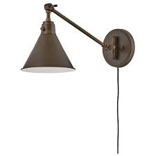 By livex lighting (3) simplicity 13 in. Hinkley Arti 10 25 Inch Olde Bronze Swing Arm Plug And Cord Wall Lamp 3690ob Destination Lighting